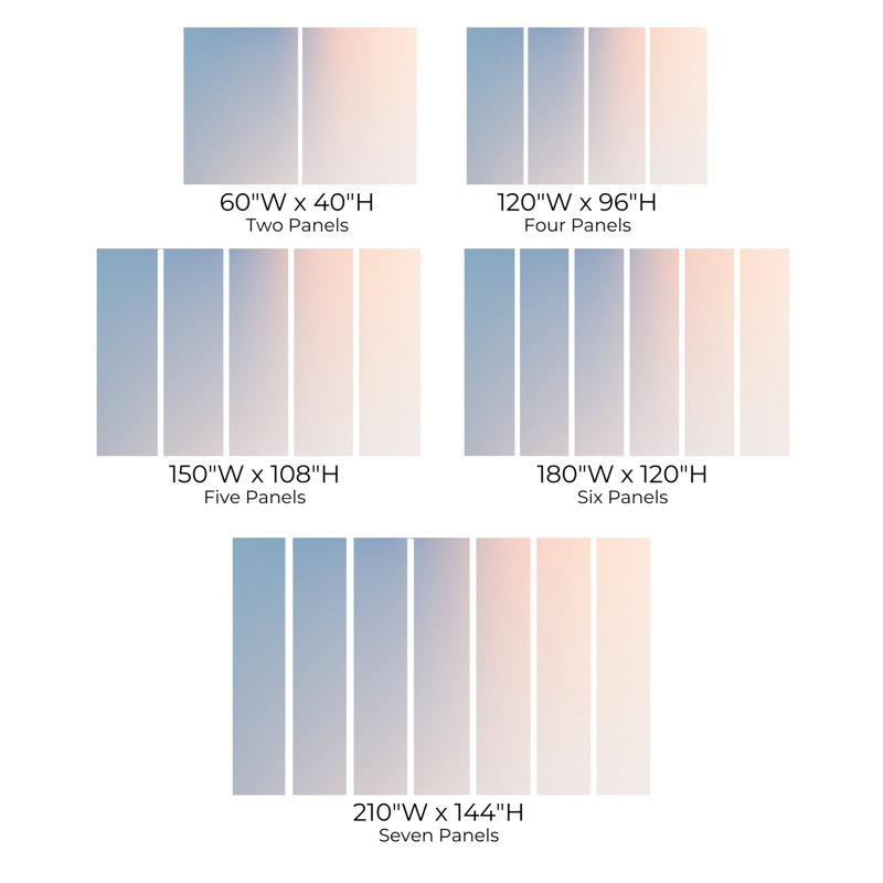 Papier peint de qualité supérieure - ciel pastel dégradé, L 96 po x l 120 po