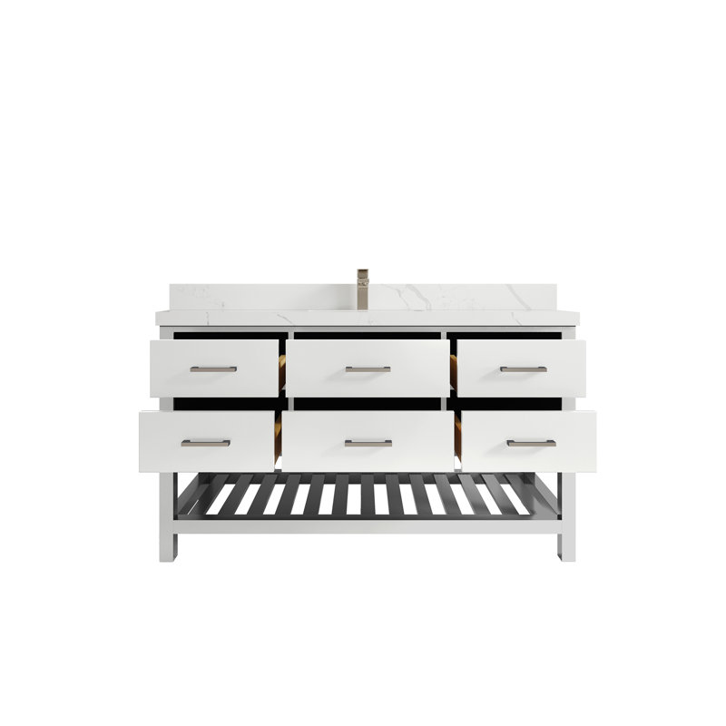 Ensemble de meuble-lavabo simple 60 po Parker, Calacatta Laza