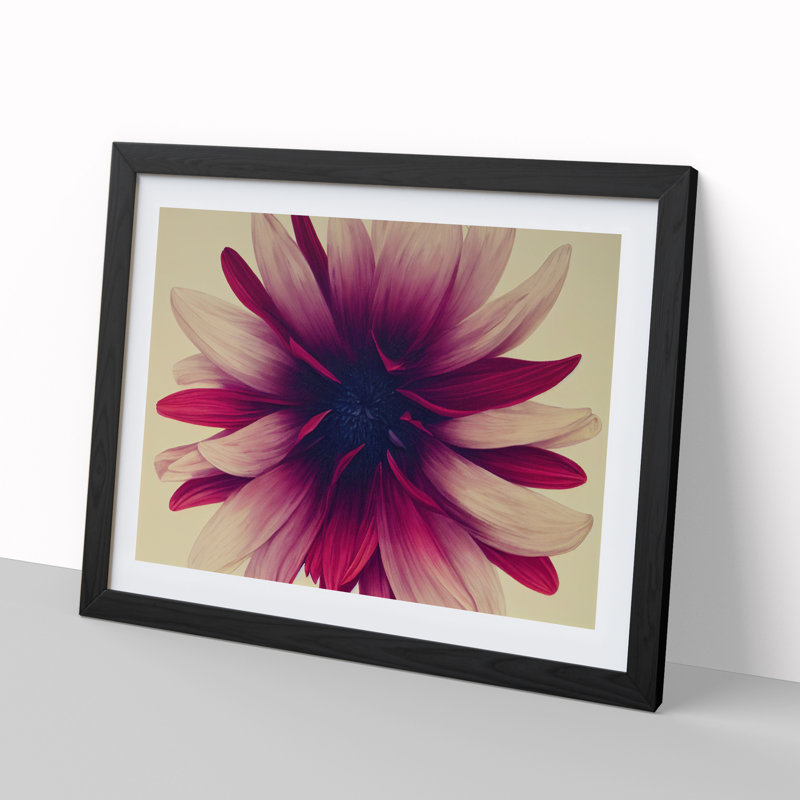 Bold Flower - Single Picture Frame Print, 46cm H x 64cm W x 2cm D, Black Framed