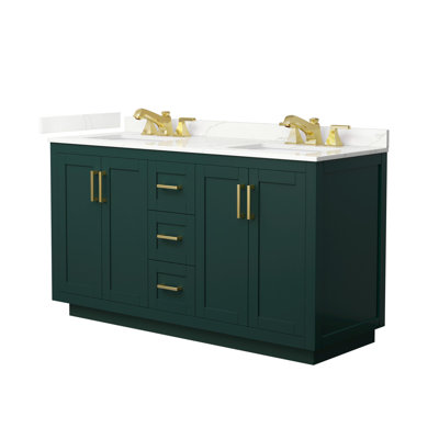 Miranda 60" Freestanding Double Bathroom Vanity with Quartz Top