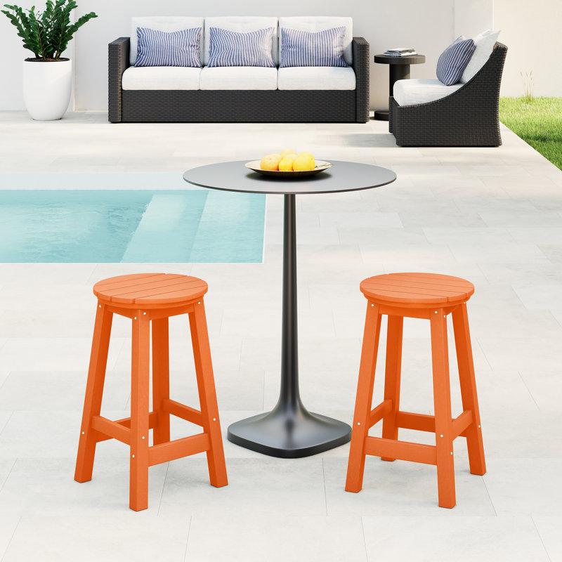 Tabouret de comptoir rond 24 po Laguna, Orange