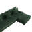 5 - Piece Upholstered Green Faux Rabbit Fur Flannel Modular Sectional Sofa with Throw Pillows & Removable Ottomans-190078670