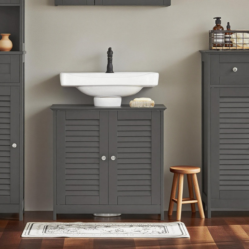 Lyonsdale 57cm Free-standing Single Bathroom Vanity Base, Grey