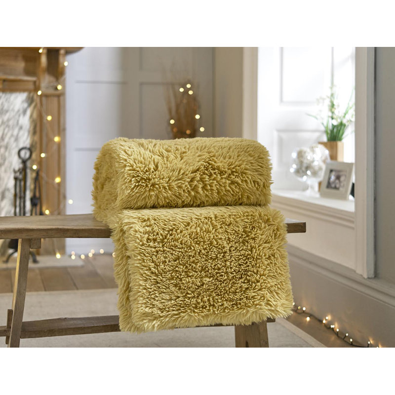 Quilted Throw Blanket, Mustard