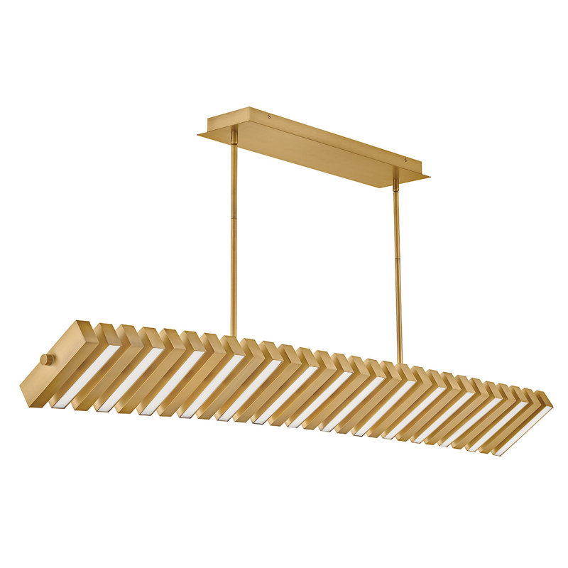 Stitch Steel Dimmable LED Chandelier, Lacquered Brass