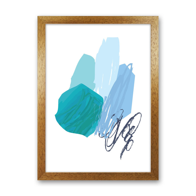 Blue Palette Drawings by Pixy Paper - Print, 84cm H x 59.4cm W x 3cm D, Oak Framed