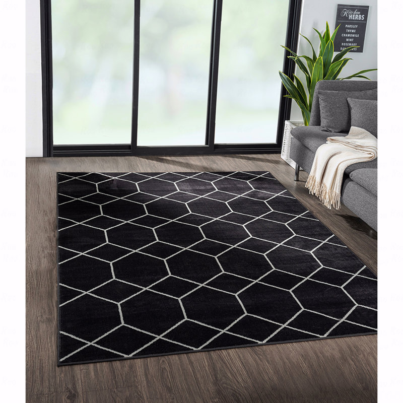 Tapis tissé à motif géométrique Trellis