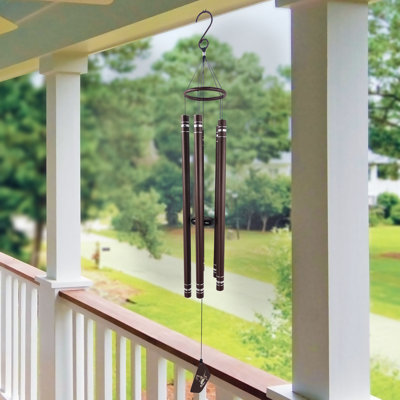 51" Brown Metal Windchime with Hummingbird Windcatcher