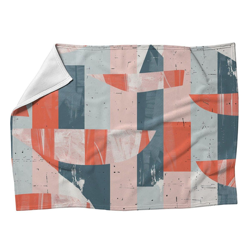 Abstract Geometry Cool Machine Printed Throw Blanket, 60" W x 80" L