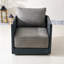 Chaise longue en aluminium à sangles tissées avec coussins