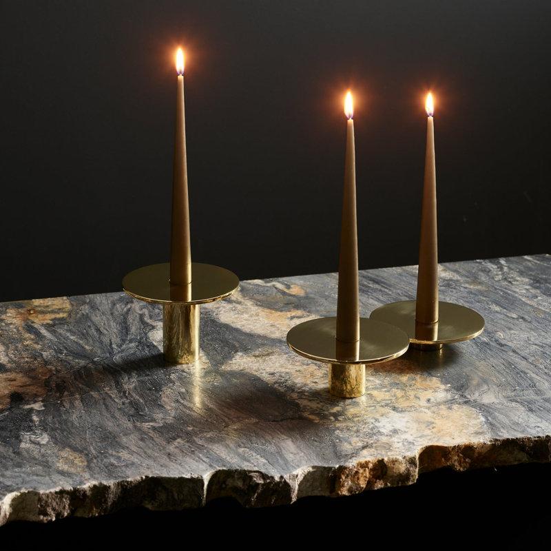 Candle Holder, 2.9" H x 4.7" W x 4.7" D, Polished