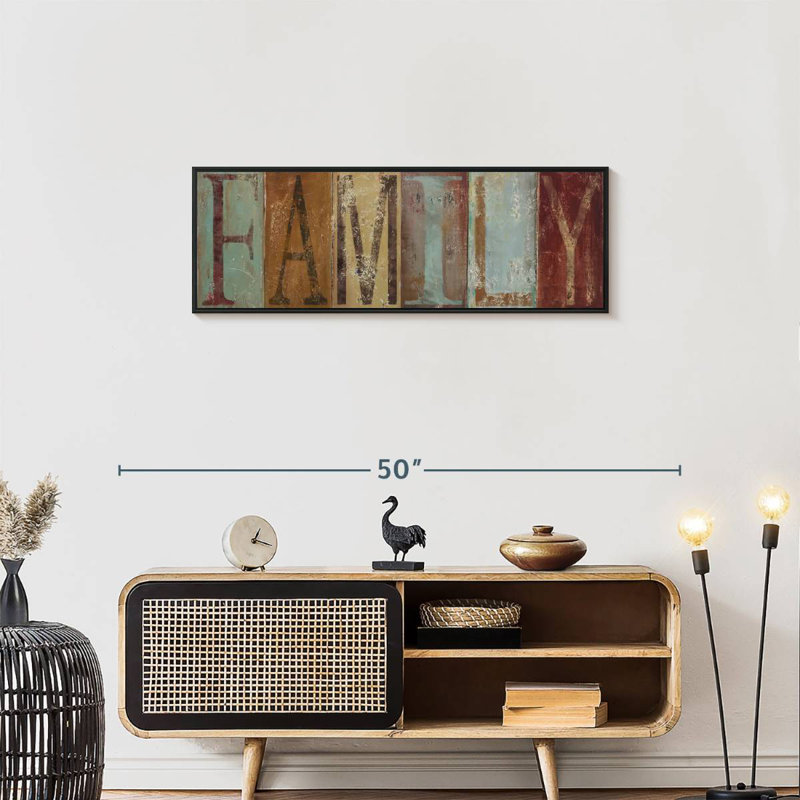 Plaque murale familiale, Cadre flottant noir, 37 po x 13 po