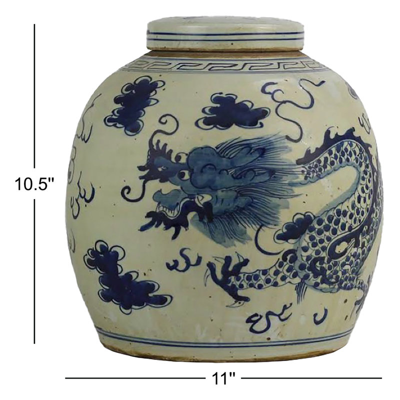 Handcrafted Porcelain China Ginger Jar