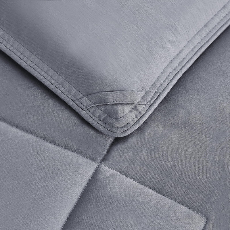 Logan Microfiber Comforter Set, Oversized King Comforter + 2 King Shams, Gray