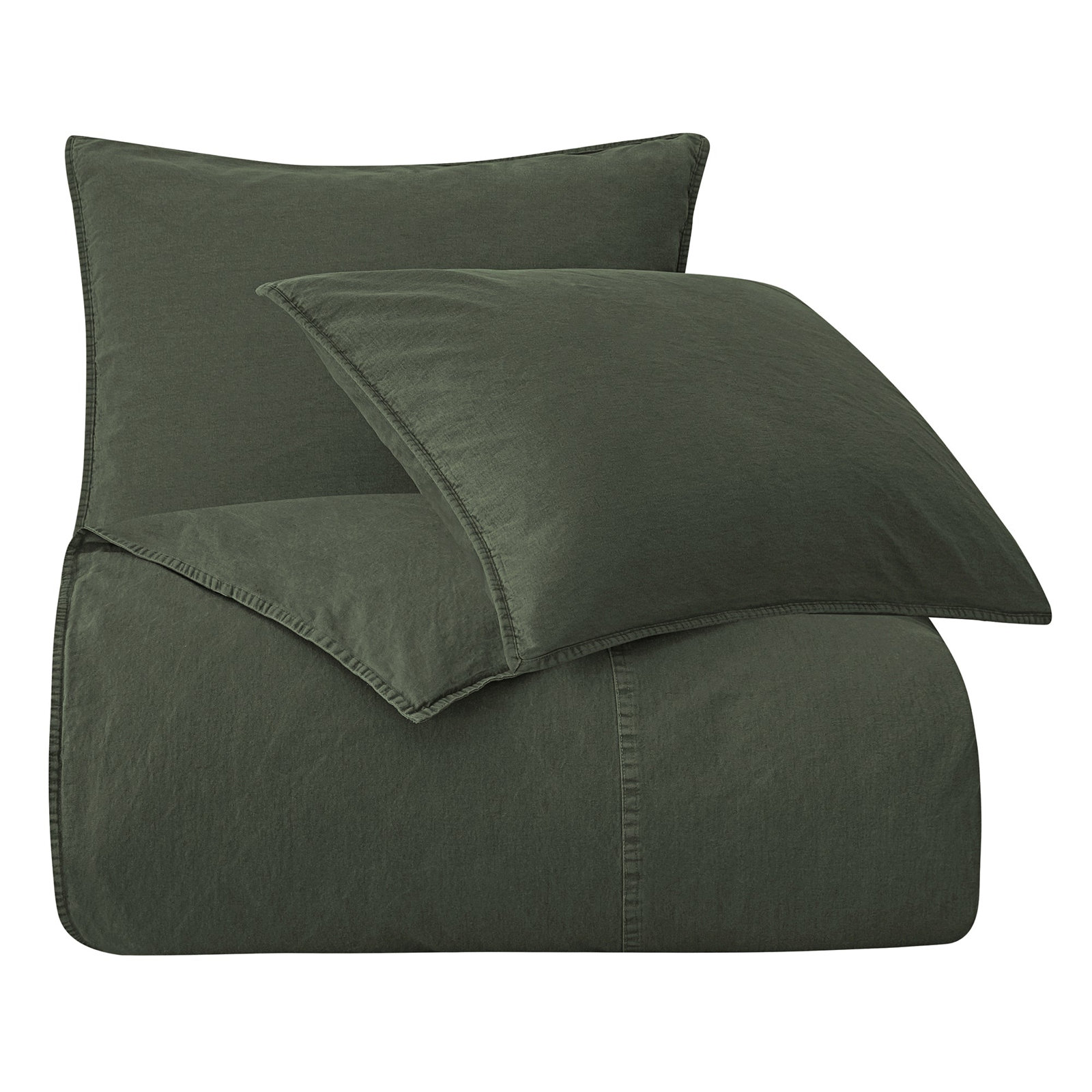 Cotton Canvas Stonewashed Duvet Cover Set, Twin Duvet Cover + 1 Sham Pillow, Duffle Bag