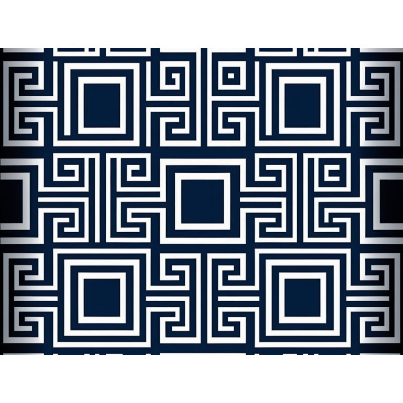 Couverture en molleton Greek Key, Simple, Géométrique, Vert / marine