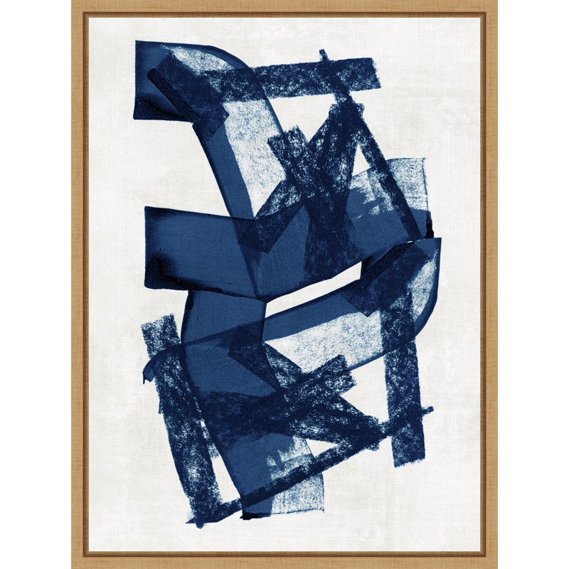 "Abstract Blue Structure No. 2" par Cartissi, reproduction d'art sur toile encadrée