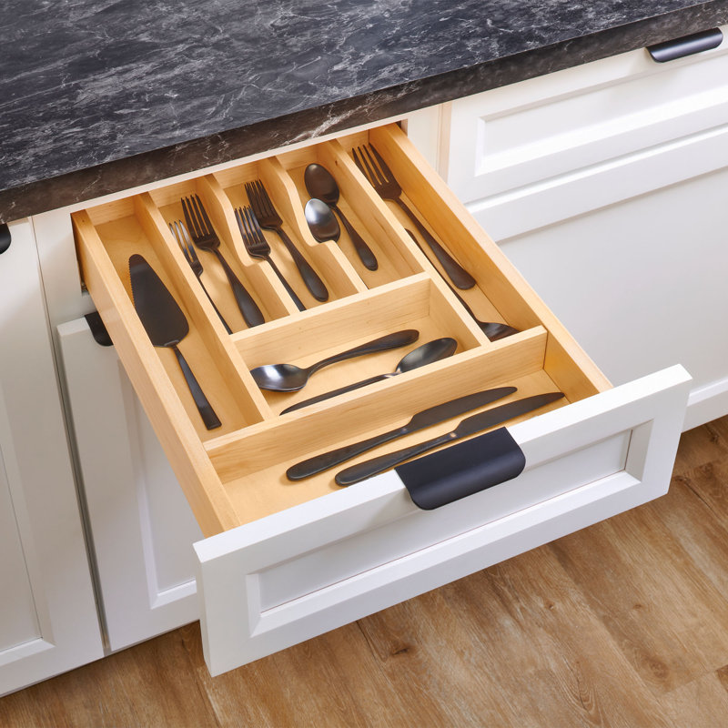 Rev-A-Shelf Natural Maple Right Size Utensil Drawer Insert, 2.36" H X 13.23" W X 19.49" D