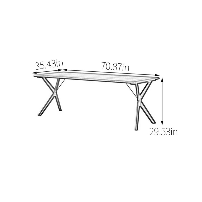 Walnut all solid wood dining table, 29.53"H x 70.87"L x 35.43"W