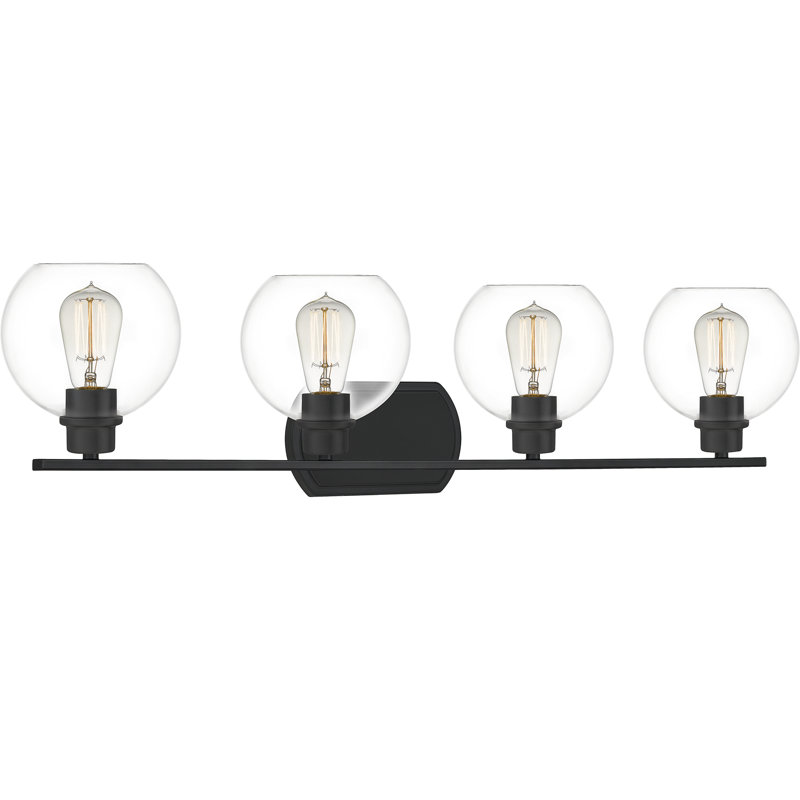 Gardiner Dimmable Vanity Light, Matte Black, Clear