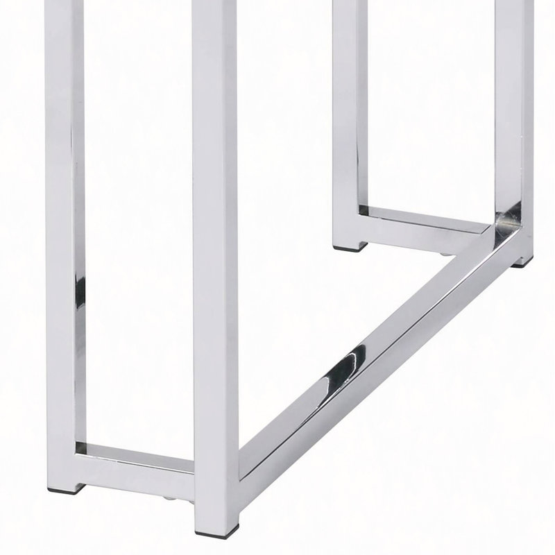 Natural Oak & Chrome Finish End Table