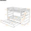 Lit superposé Twintwin en noyer avec lit gigogne de rangement simple fonctionnel et spacieux
