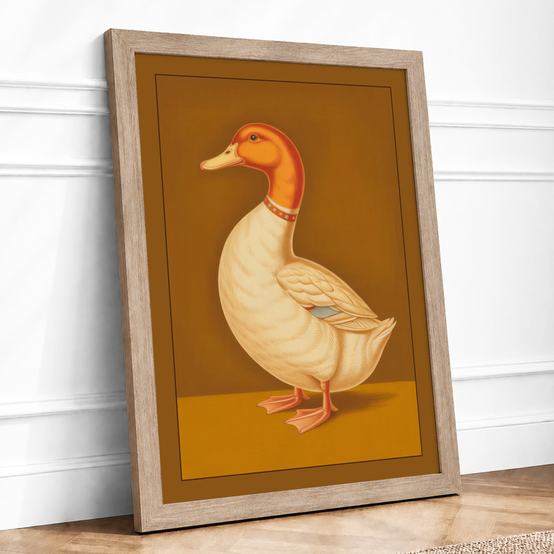 Russet Waterfowl Botanical - Framed Print, A2 - 59.4 x 42.0 cm, Oak