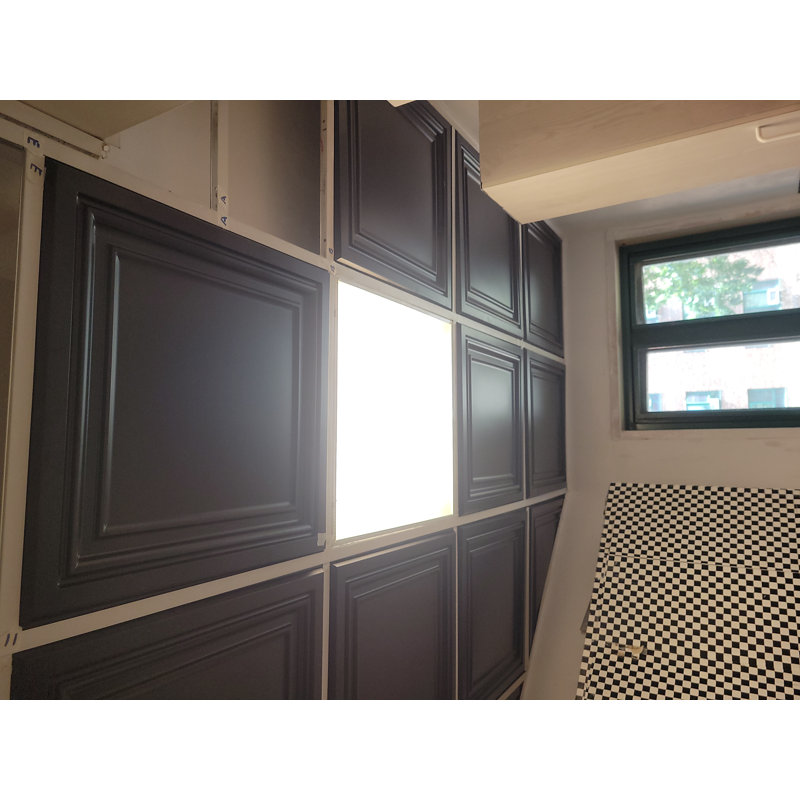 2 pi X 2 pi Carreau de plafond en PVC à coller ou à poser pour la maison, le bureau, paquet de 12, 48 pieds carrés / boîte