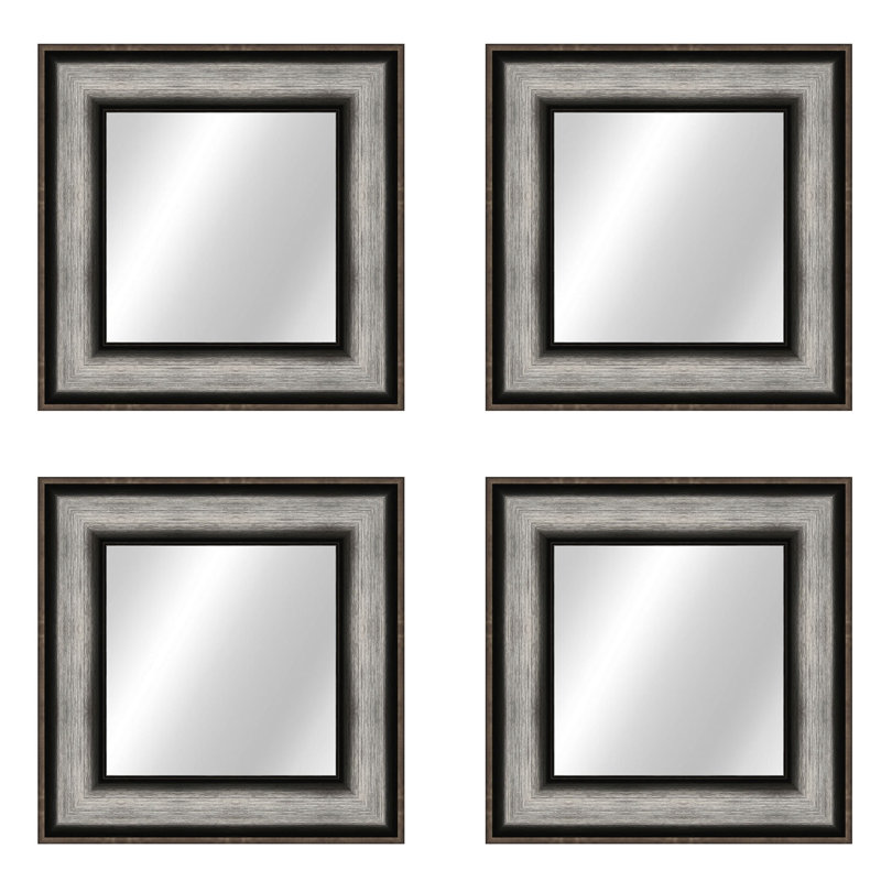 Miroir décoratif biseauté moderne et contemporain Metropolis, Étain