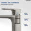 Robinet de lavabo de salle de bain à un trou, robinet de lavabo de salle de bain à poignée simple avec ensemble de drain-125423858
