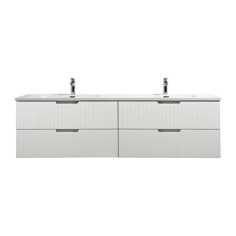 Meuble-lavabo mural double l 71 po x P 19 po x H 21 po Kamaire