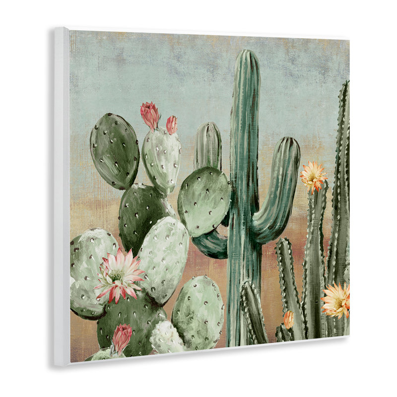 Cacti Blooms Among Thorns Wall Plaque, design by Luna Mavis