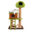  56" Tall Cat Tower With Mushroom-shaped Nest Condo Climbing Ladder Teasing Ball 