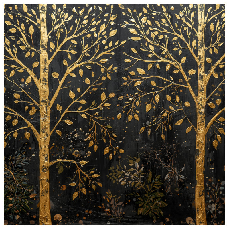Golden Trees On, 50 po x 80 po - 1 panneau, Transparent