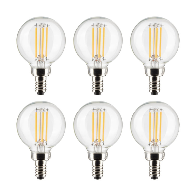 60 Watt Equivalent G16.5 E12/Candelabra Dimmable LED Bulb