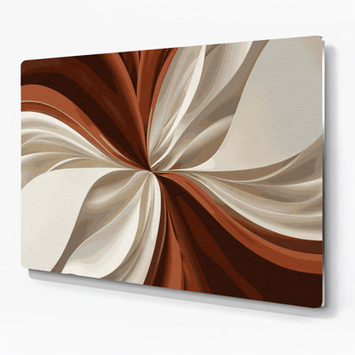 Gradient abstrait 57, art mural en métal beige