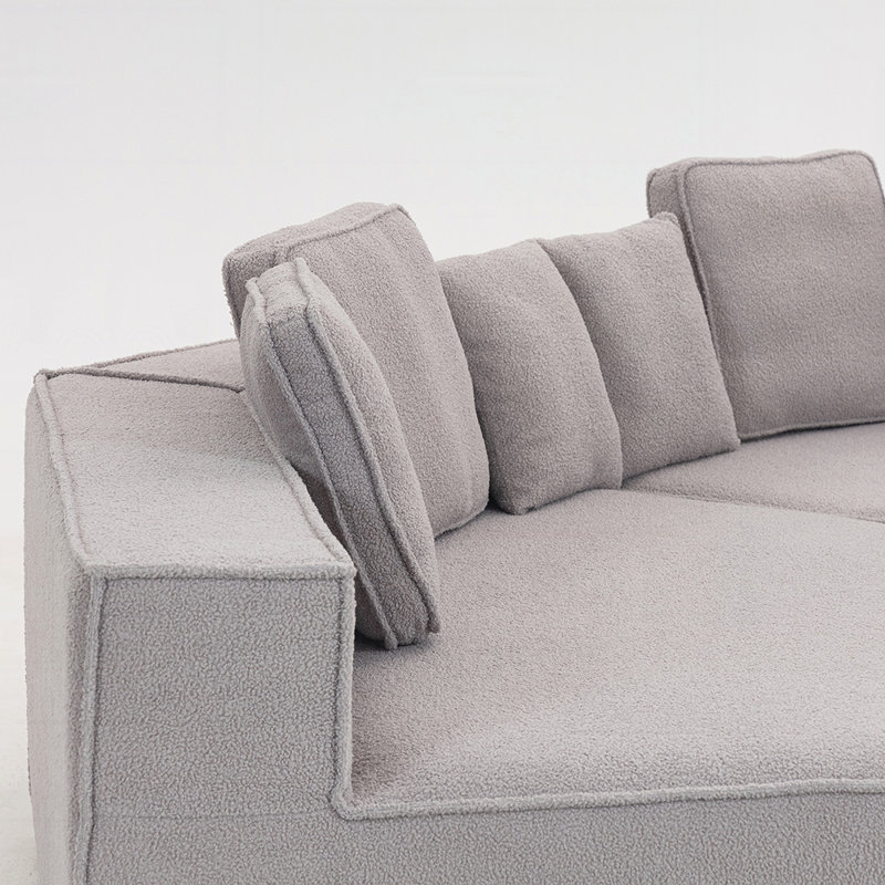Canapé en velours moderne entièrement compressé avec rembourrage haute densité et aucun assemblage requis, parfait pour les espaces de vie confortables.