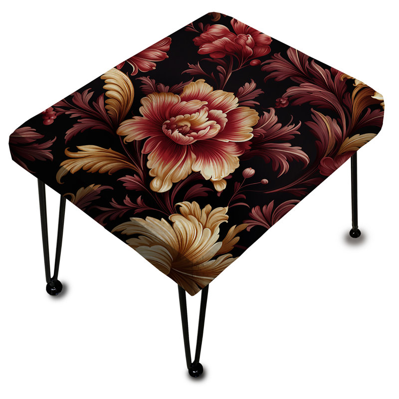 Timeless Mauve Baroque Floral Dreams - Repose-pieds rectangulaire damassé