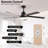 65 Inch Black Ceiling Fan With Light, 5-Blade Dimmable LED Ceiling Fan With Remote Control, Modern Quiet Design For Living Room And Bedroom