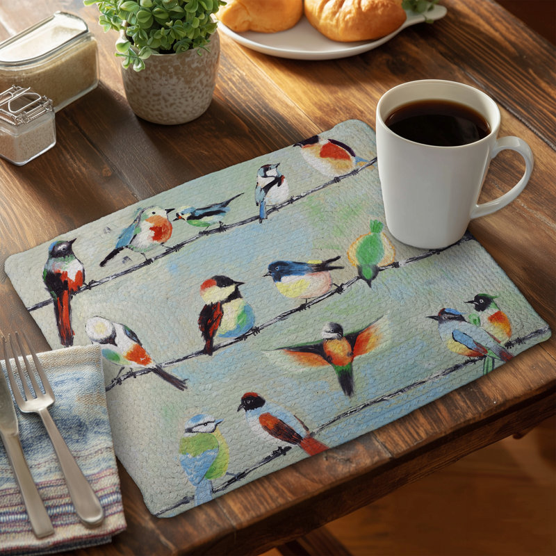 Small Abstract Birds Placemat - Contemporary Bedroom Decor