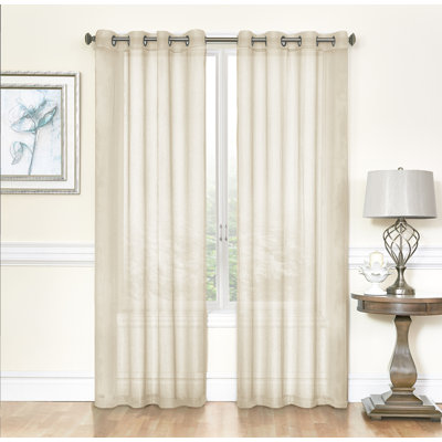 Meyersdale Elegant Solid Sheer Grommet Curtain Panels
