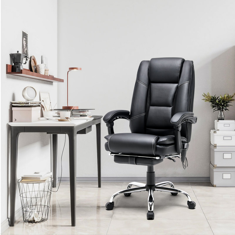 Jordon-Lee Ergonomic Heated Massage Executive Chair, Black