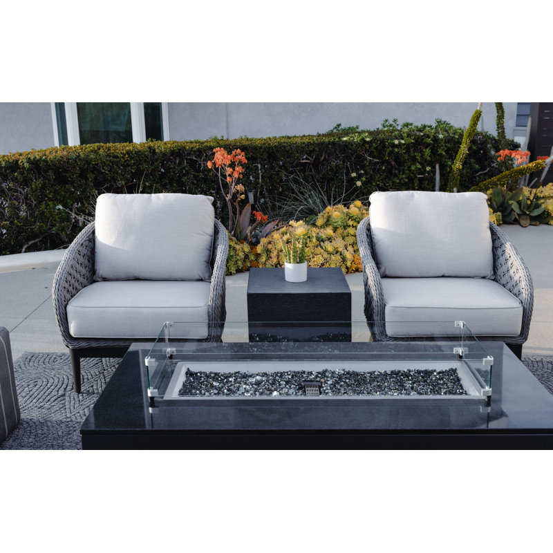 Marbella Outdoor Lounge Chair, Dupione Celeste Sunbrella®