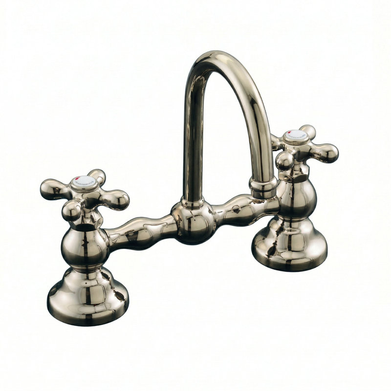 Columbia Centerset Bathroom Faucet with Drain Assembly, Polished Nickel