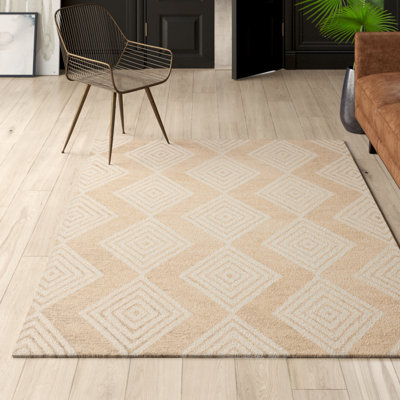 Debron Hand Tufted Wool Geometric Rug