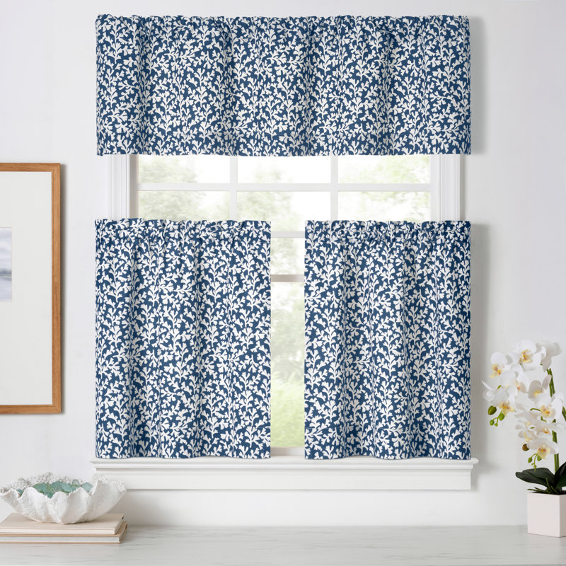 Mariscal Tailored Curtain Valance, Navy