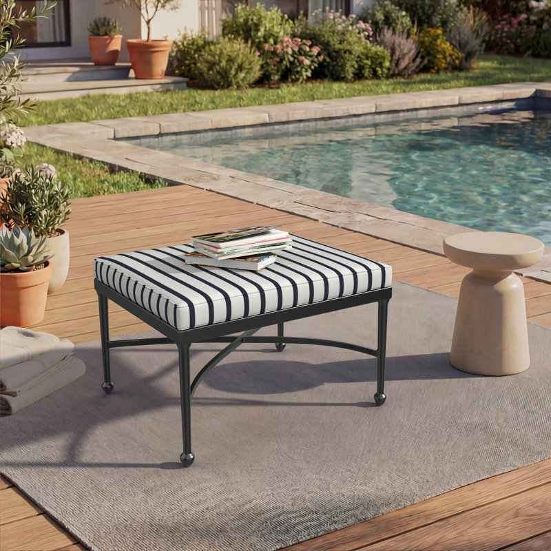 Sunbrella® Outdoor Ottoman Seat Cushion, 23" W x 19" D, Lido Indigo