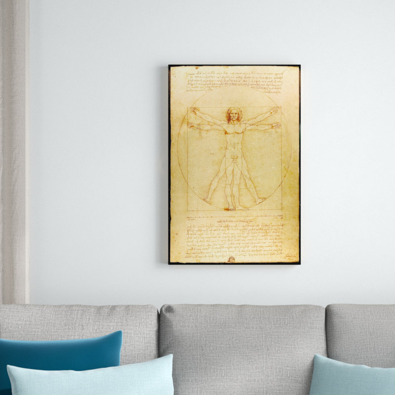 Vitruvian Man by Leonardo Da Vinci - Wrapped Canvas Print, 101cm H x 77cm W