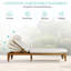 Chaise longue en bois d'acacia, 76,8 x 26,8 x 11 pouces, bois d'acacia, chaise longue 1 pièce, beige, dossier réglable à 4 positions avec coussin