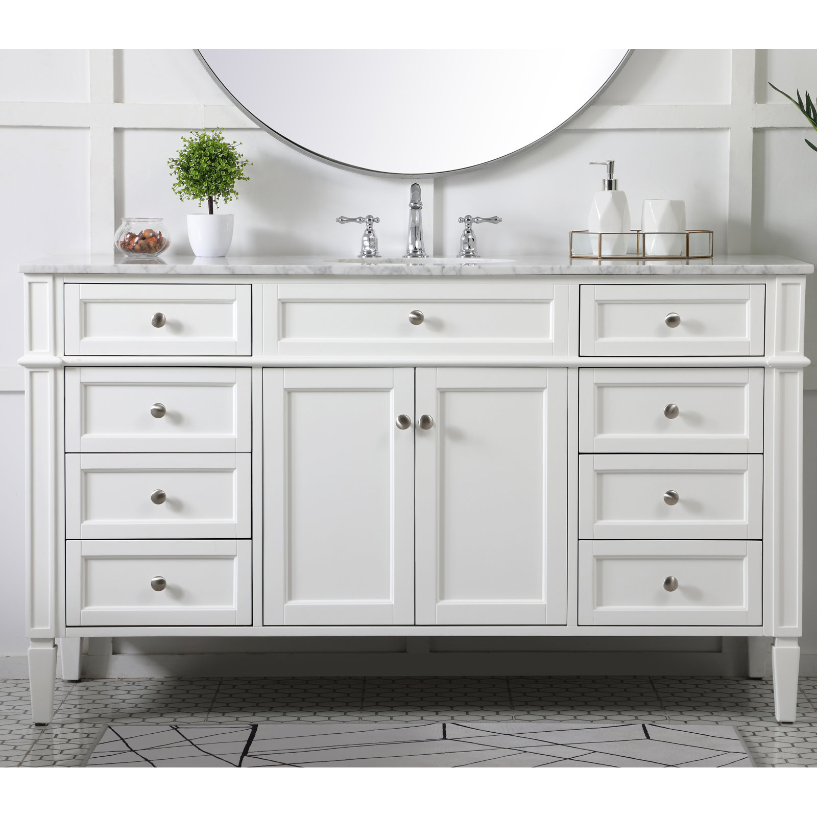 Rivers 60'' Single Bathroom Vanity, White